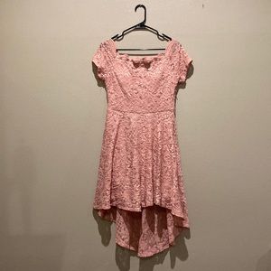 pink lace hi-lo city studio dress, size 13
